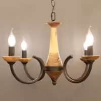 لوستر چهار شاخه چوبی فلزی طرح افرا