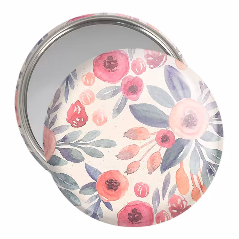 آینه جیبی خندالو مدل گل گلی  کد 2220