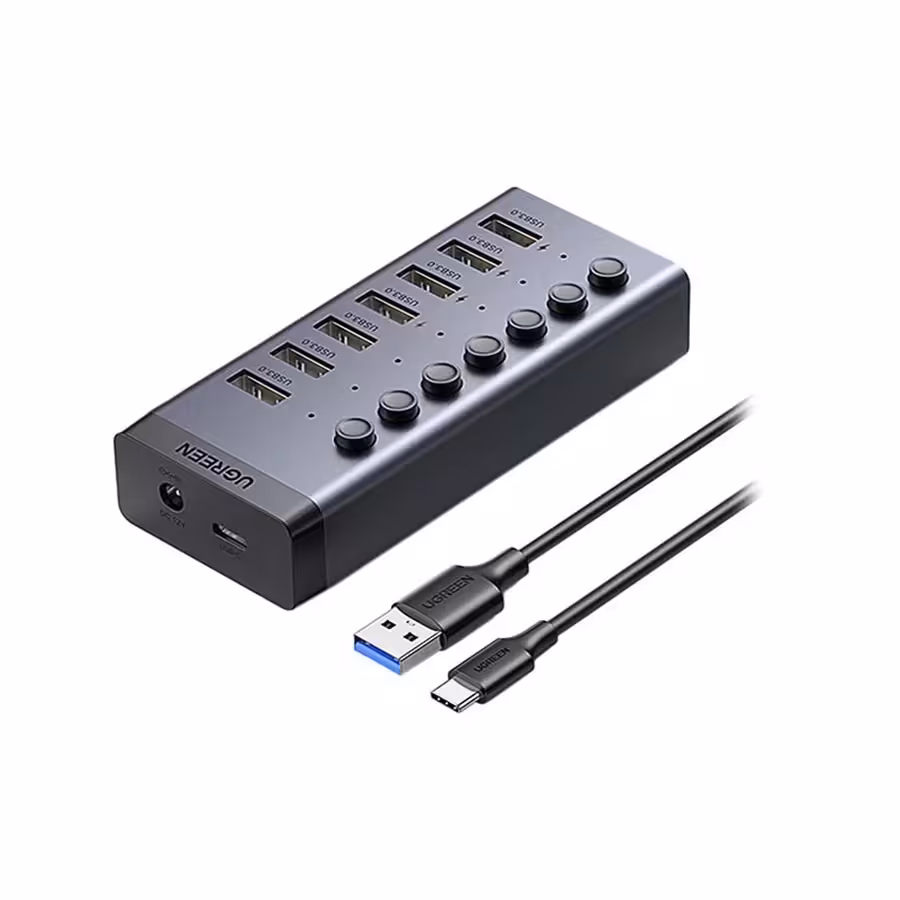 هاب مبدل 7 پورت USB 3.0 به همراه آداپتور یوگرین CM481
