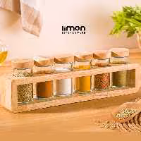 ست ادویه 6 عددی چوبی لیمون 2306