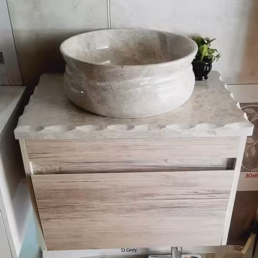 روشویی کابینتی مدل داسیلوا ابعاد 40 در 60 تمام پی وی سی ، کاسه و صفحه سنگی پرشین ارسال به سراسر ایران