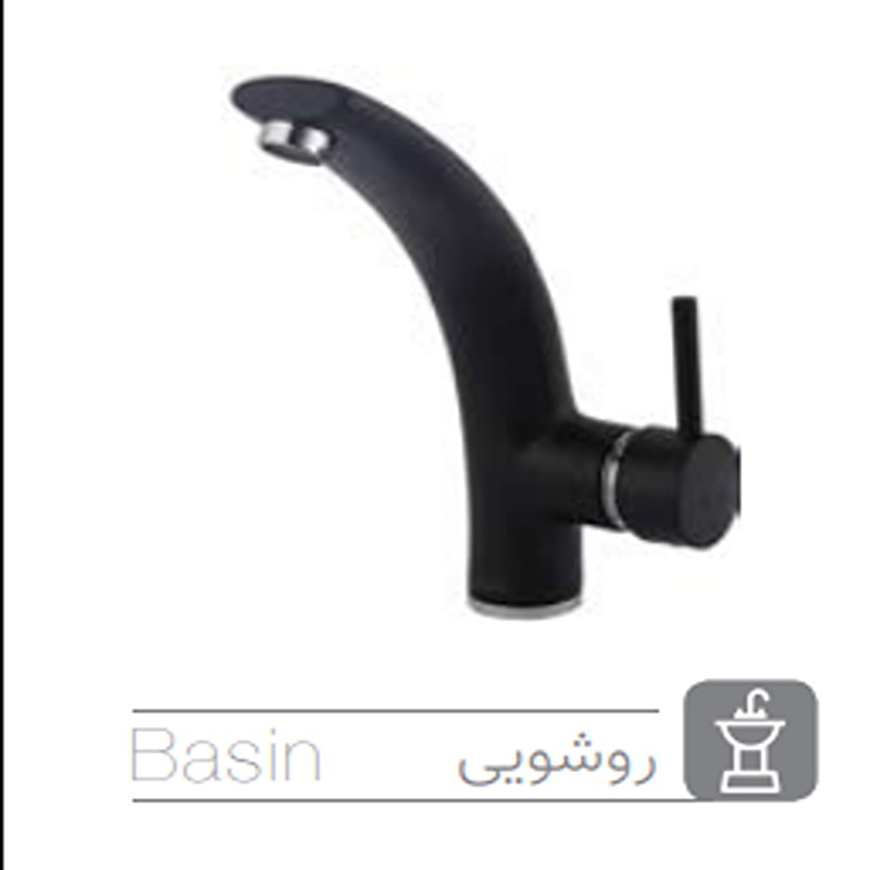 شیر روشویی کیسر مدل هکتور مشکی قطعه کروم (اقساطی) (ارسال رایگان)