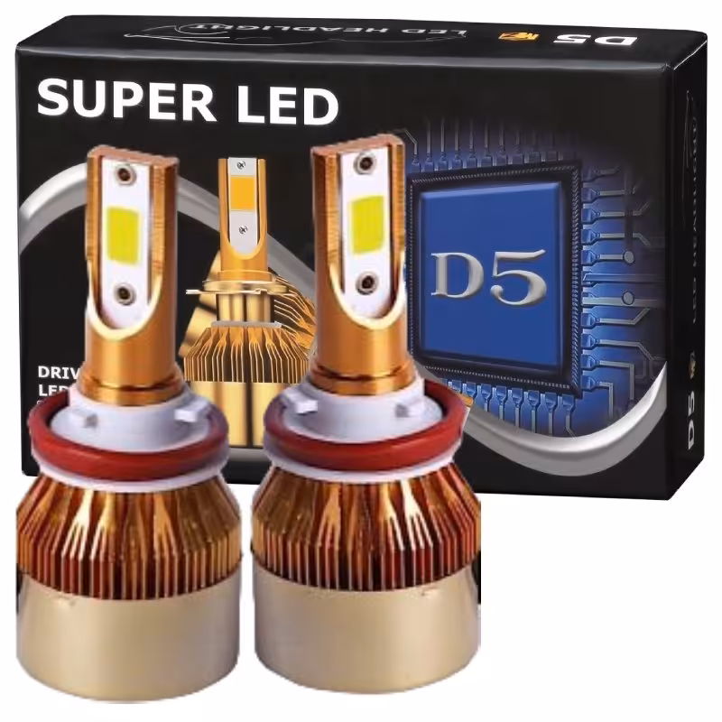هدلایت دو طرفه ام زد ام مدل D5 دو رنگ پایه H4 (سه فیش دو کنتاکت) بسته دو عددی با یکسال گارانتی