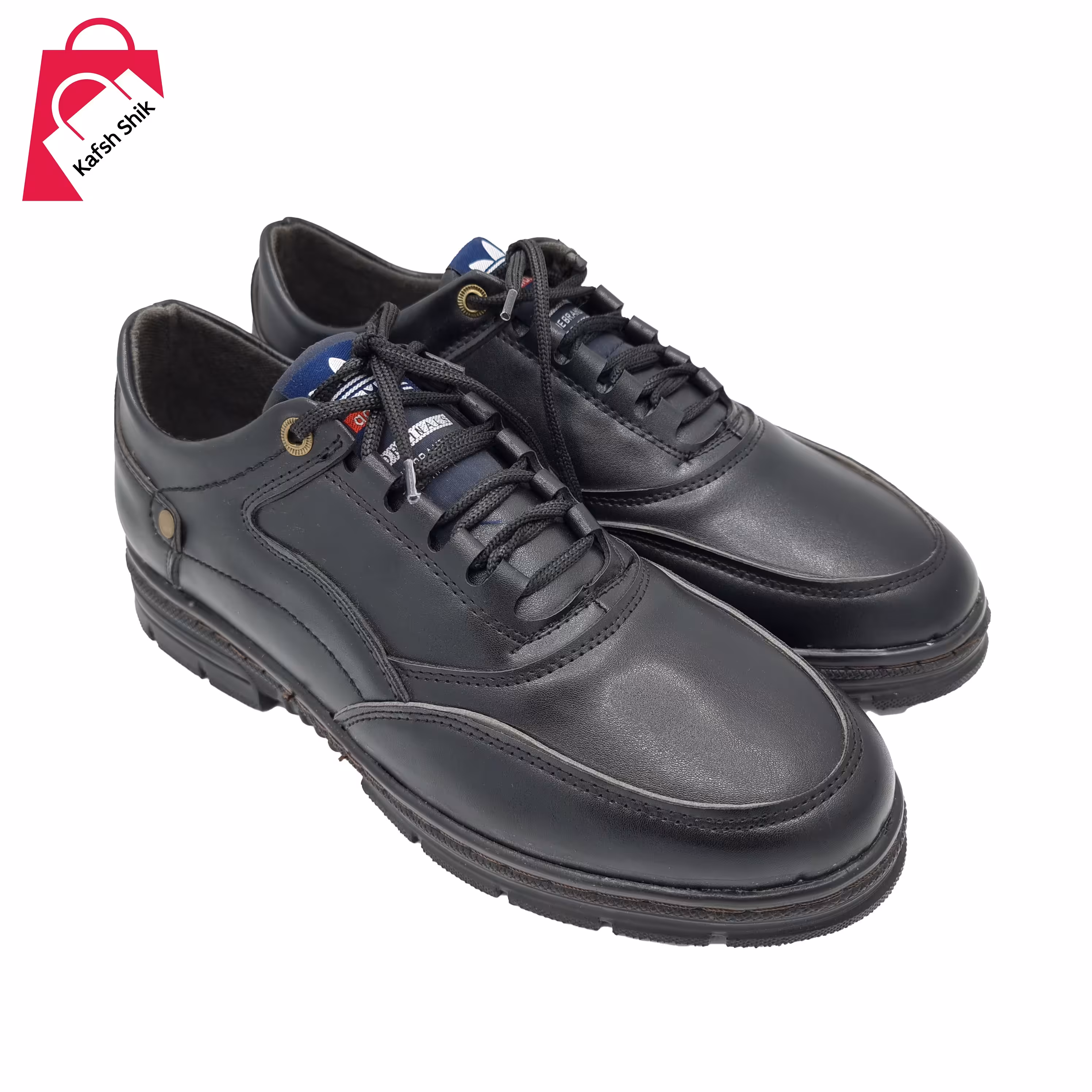 کفش چرم مردانه روزمره مدل کت رنگ مشکی دوردوخت( سایزهای 40 تا 44 )