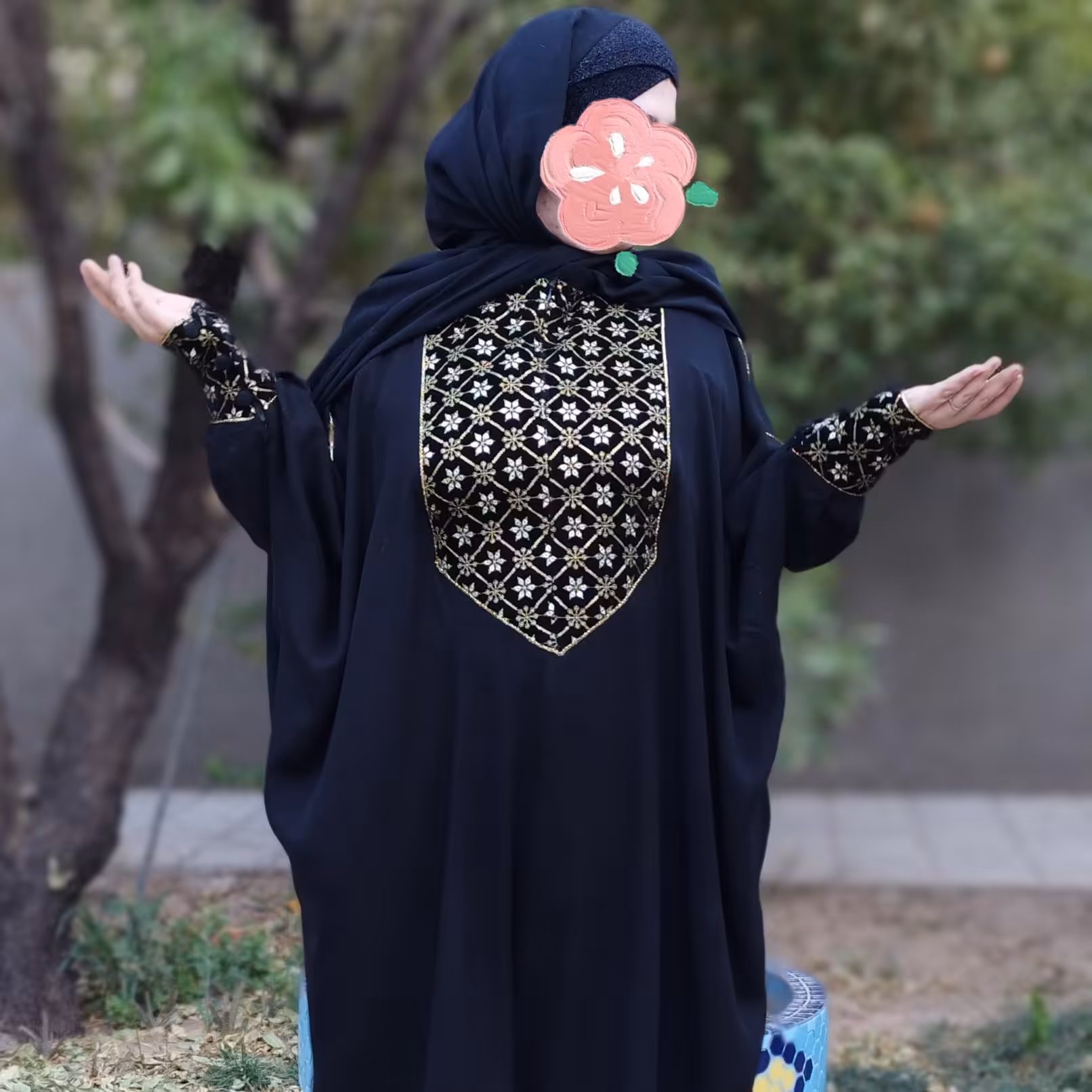 مانتو عبایی سوزن دوزی، مغزی دوزی