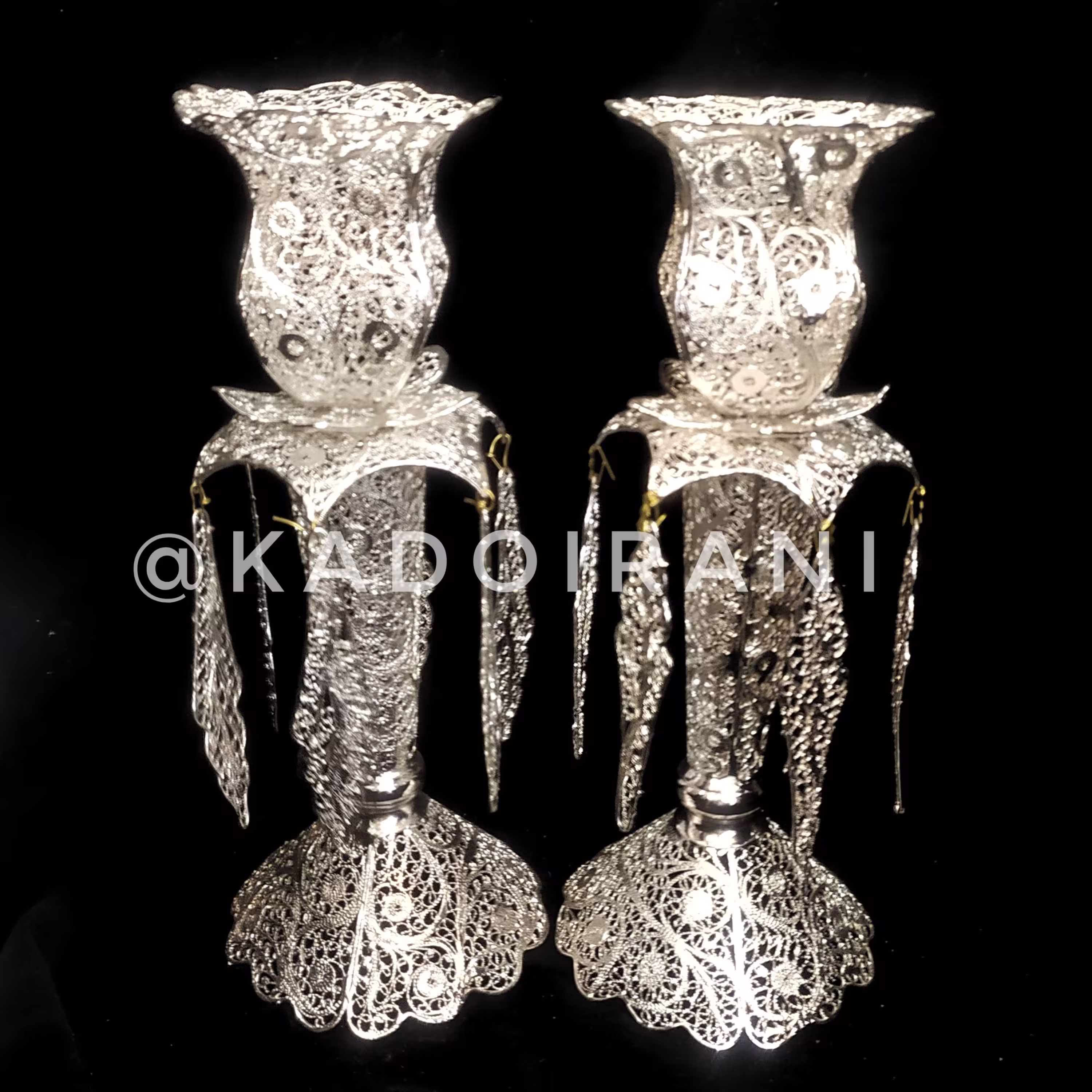 شمعدان لاله ملیله مسی