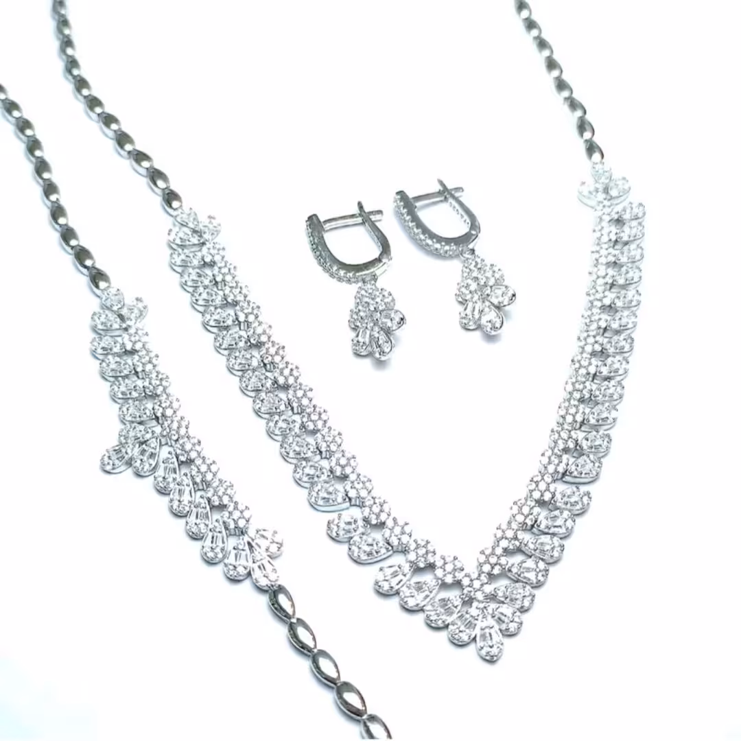 سرویس میکرو نقره زنیجری جواهری با روکش رادیوم  2