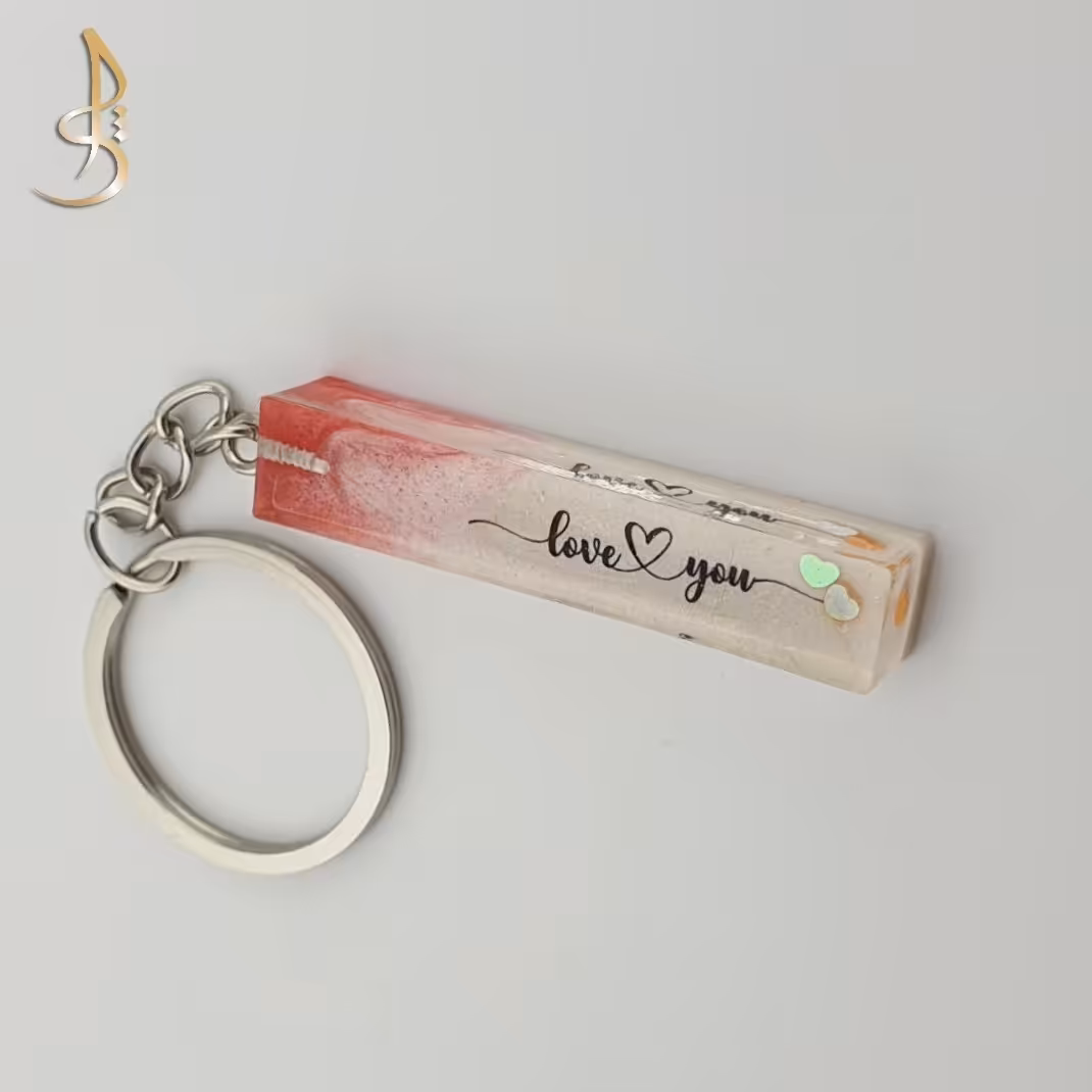 جاکلیدی رزینی طرح متن انگلیسی  love you کد 003 (جاسوئیچی)