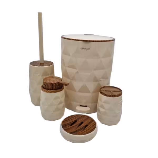 ست بهداشتی 5 پارچه آناناسی چوب_وانیلی کنتراست