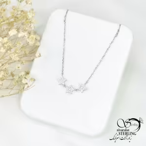 گردنبند نقره زنانه طرح سه ستاره