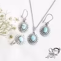 نیمست نقره 925 عیار سنگ فیروزه نیشابور کد 17291