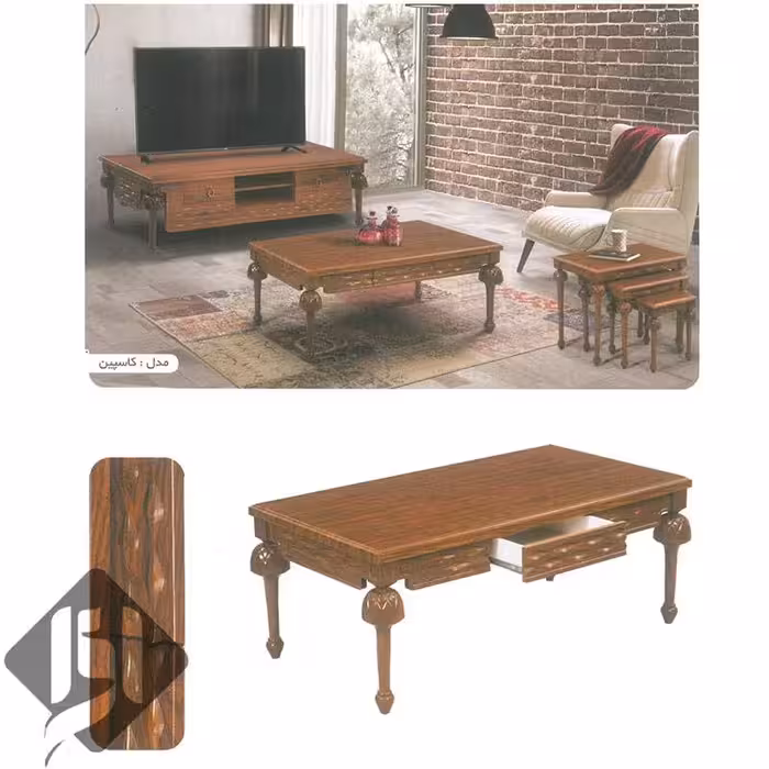 میز جلو مبلی و میز تلویزیون کاسپین