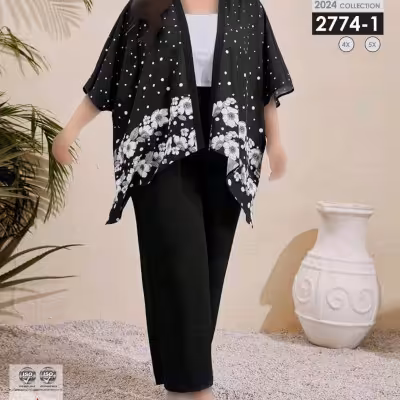 ست مانتو شلوار محلسی سایزبزرگ2774
