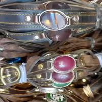 دستبند  چرمی نگینی 