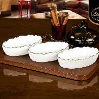 اردور خوری لمون 3خانه بیضی موج لب طلا