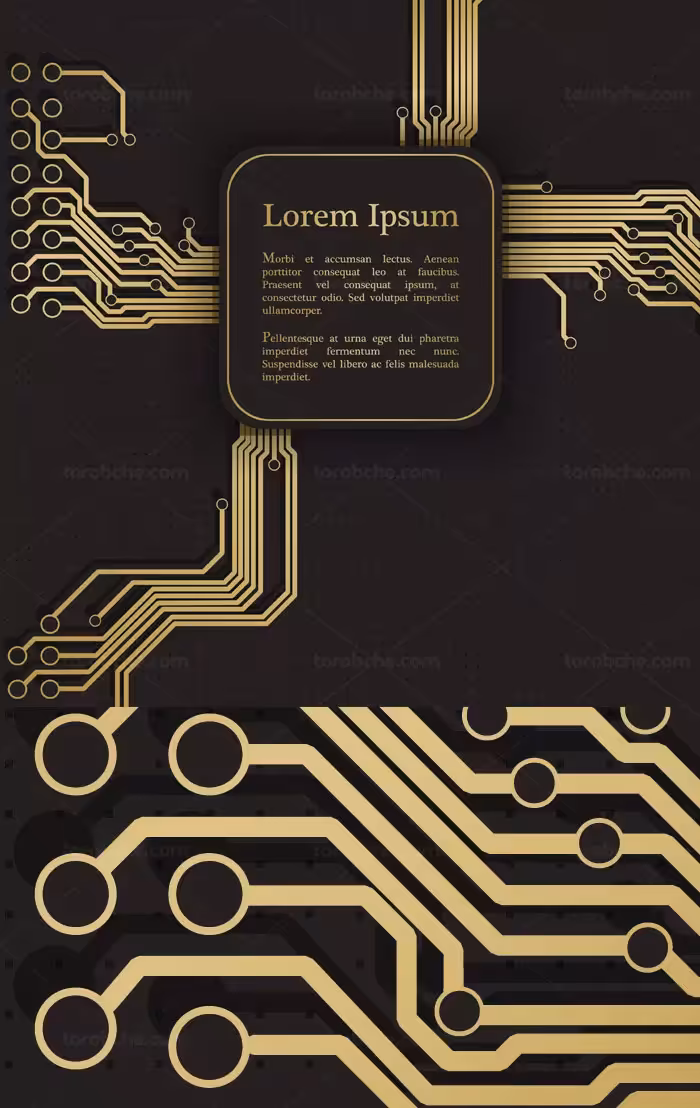 وکتور طرح مدار الکترونیکی طلایی - گرافیک با طعم تربچه