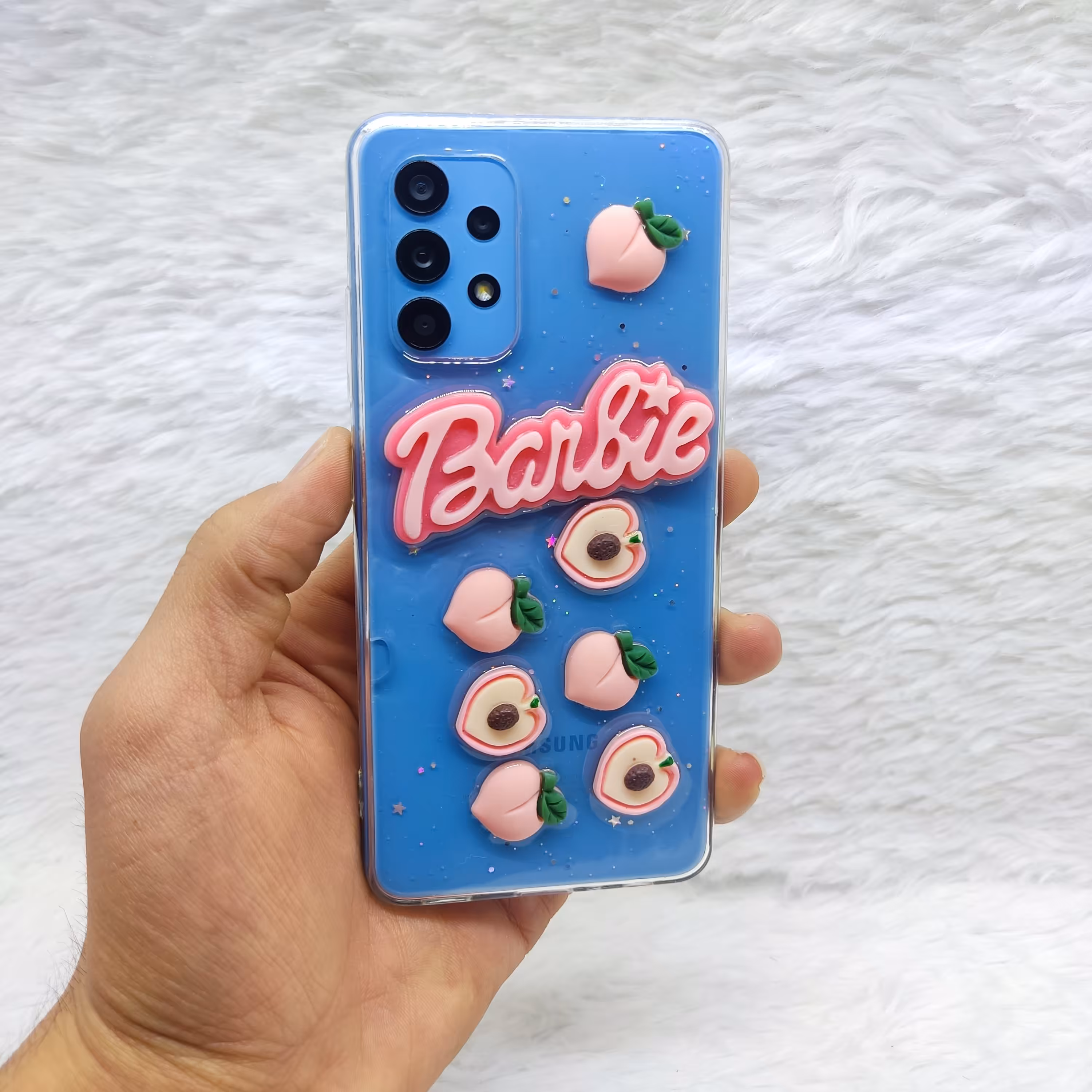 گارد دخترانه فانتزی برجسته A32 طرح هلو مناسب گوشی سامسونگ A32 4G