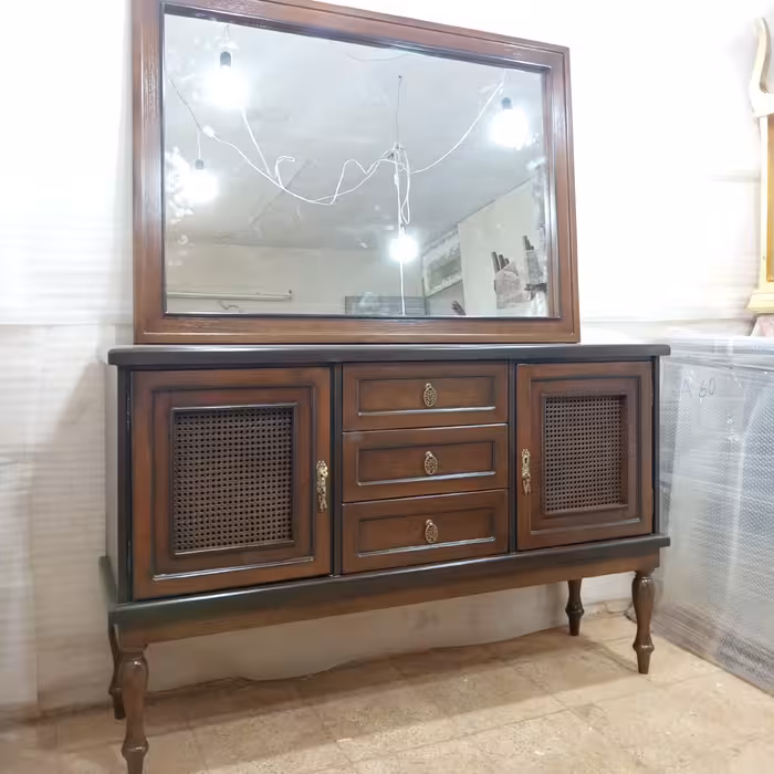 آینه کنسول مدل حصیری فروش به صورت نقد و اقساط چوب راش گرجستان ضمانت 36 ماهه بسیار شیک و زیبا 