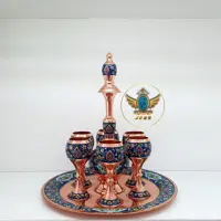 سرویس شربت خوری کوچک مس و پرداز برند آقاجانی