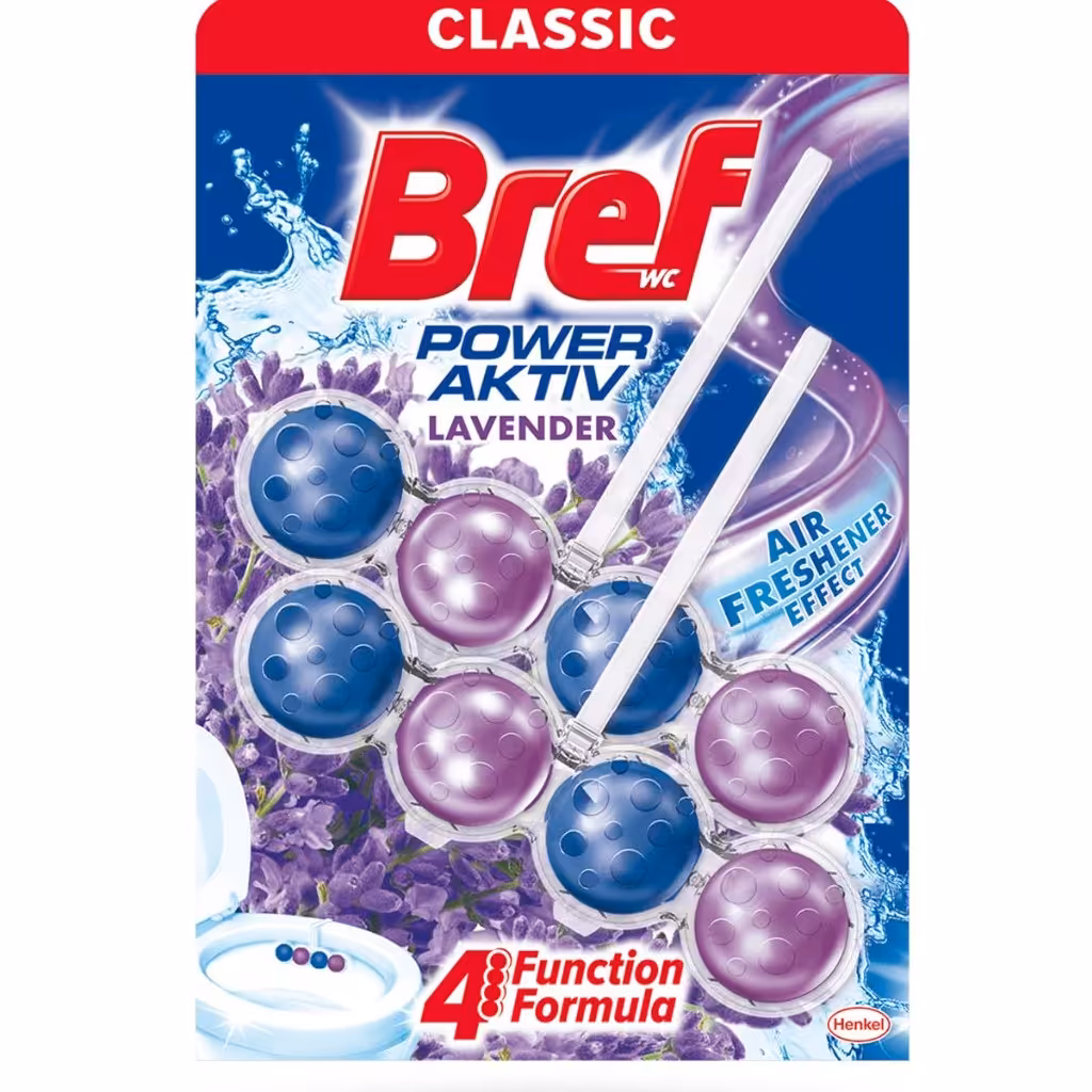 قرص بوگیر توالت فرنگی بریف BREF توپی رایحه اسطوخودوس بسته 8 عددی