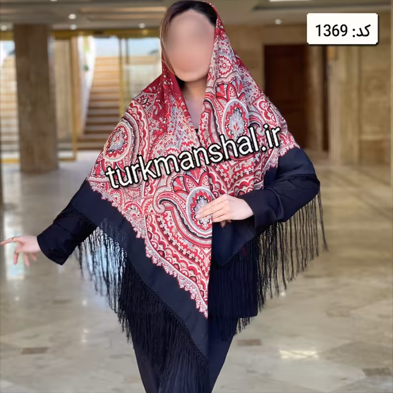 روسری ترکمن ابریشمی (ایتالیایی) کد 1369