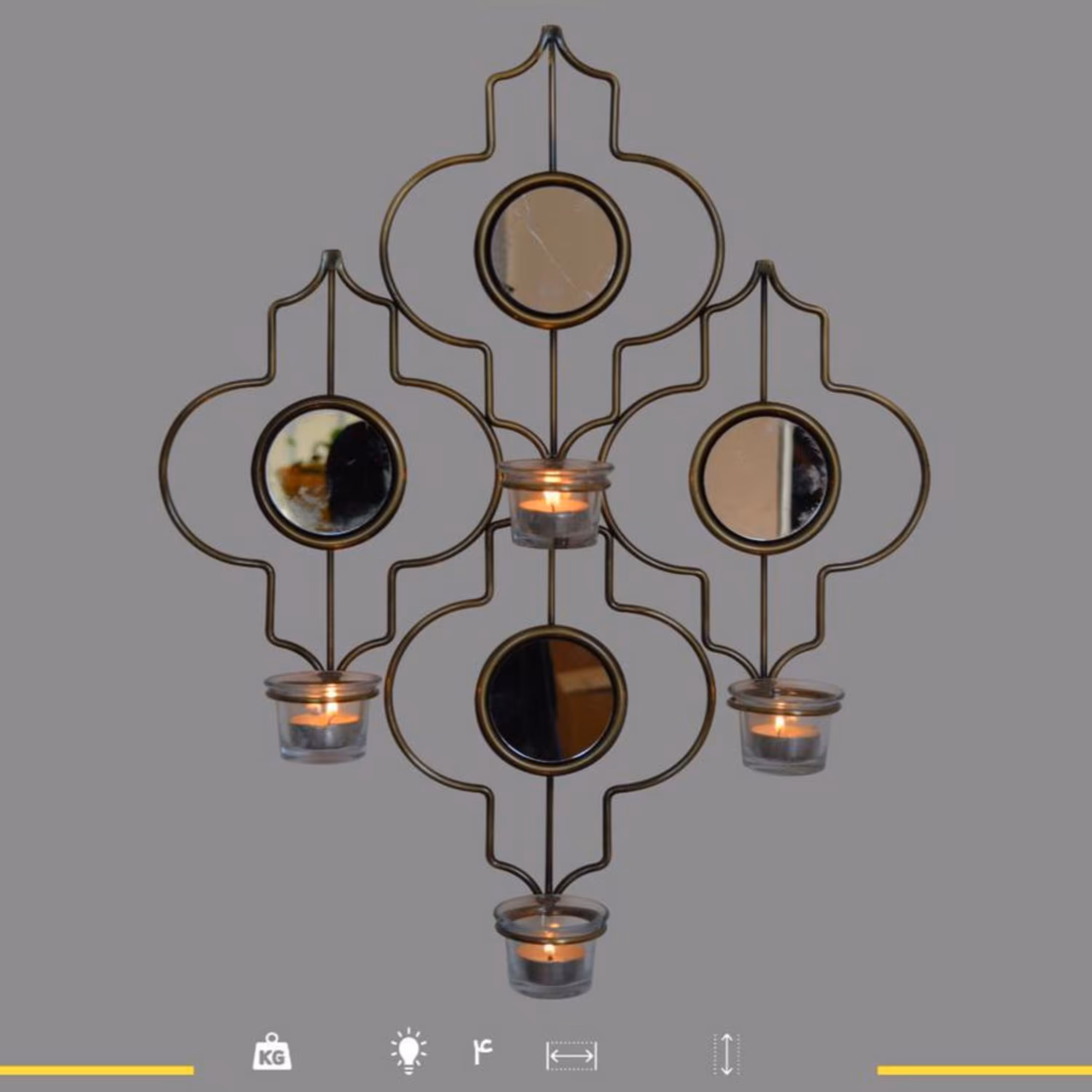 شمعدان 4 شعله مدل ستاره ای آنتیک