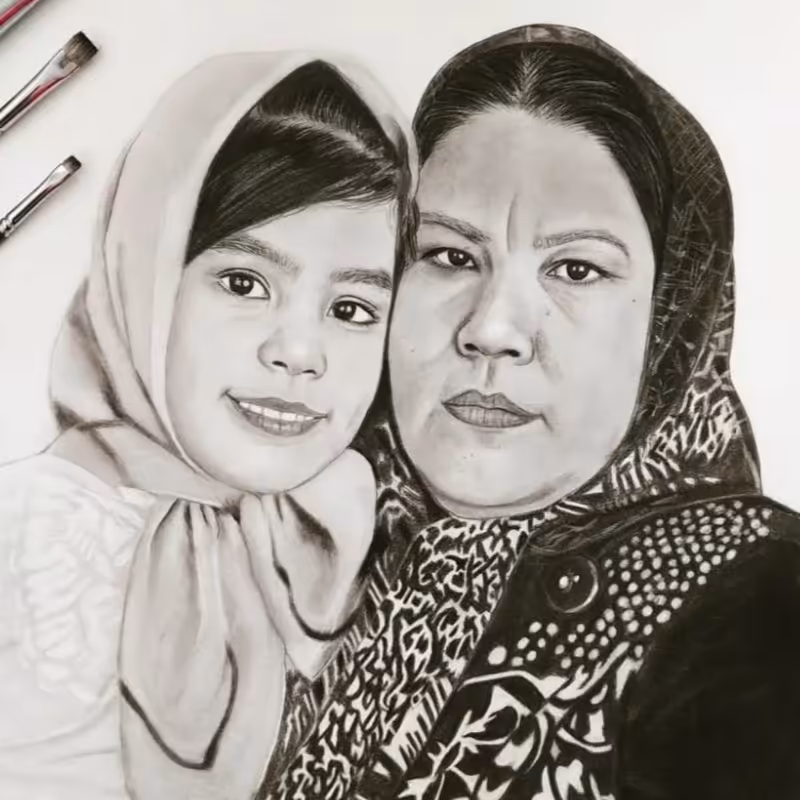 سفارش چهره سیاه قلم