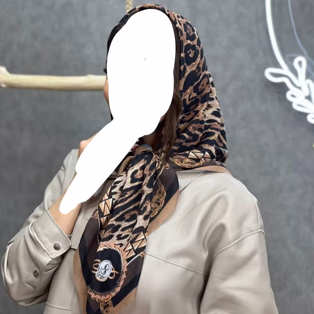 روسری نخی قواره 100 پلنگی