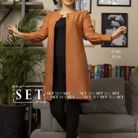  مانتو مدل یکتا رنگ آجری برند SET 
