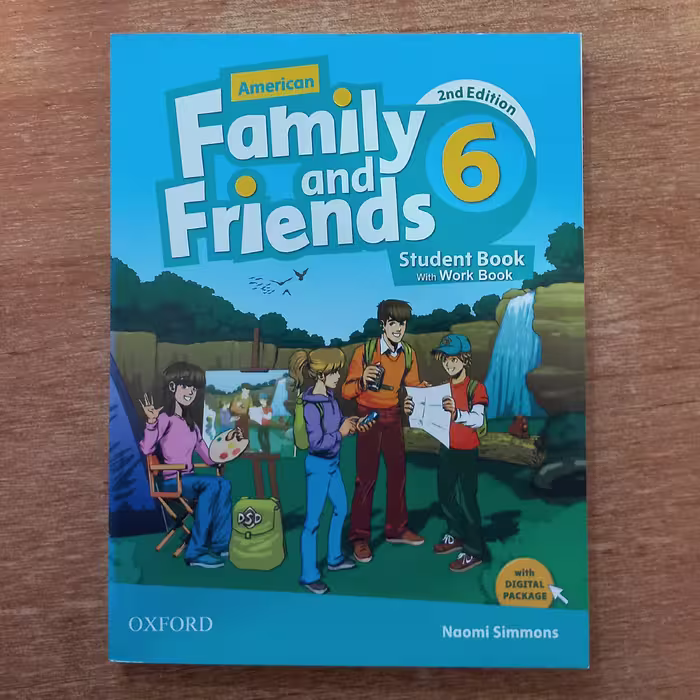 کتاب زبان فمیلی اند فرندز  American Family and Friends  6 سایز رحلی همراه با کتاب کار