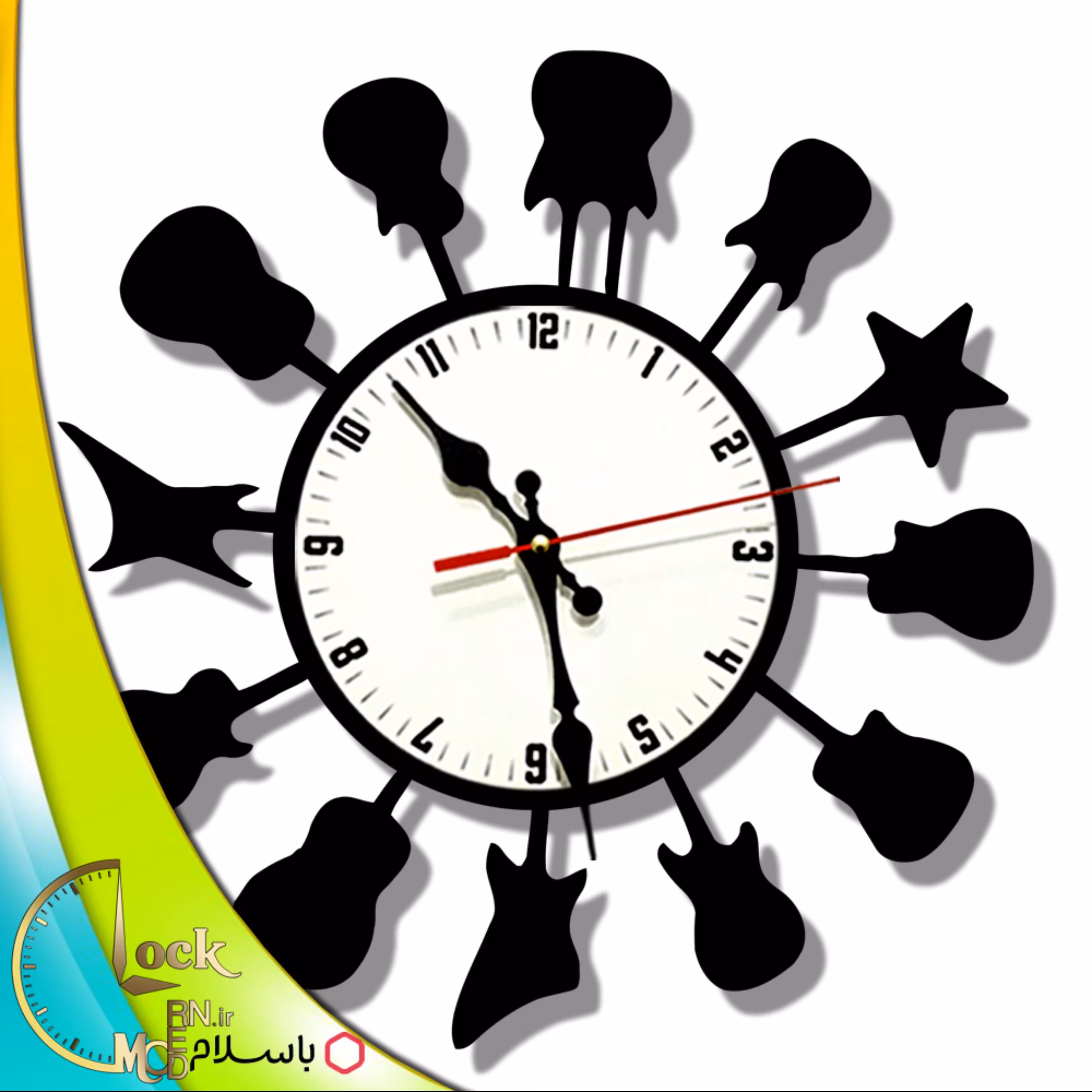ساعت دیواری طرح گیتار کد 715