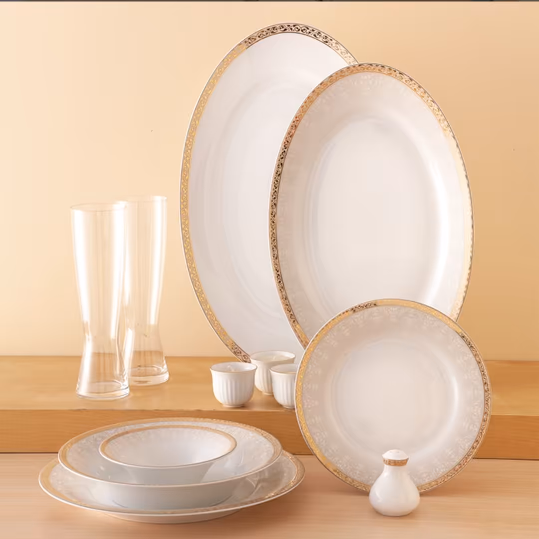 سرویس چینی زرین رومینا طلایی (درجه عالی) 35 پارچه 6 نفره - ارسال بصورت پسکرایه