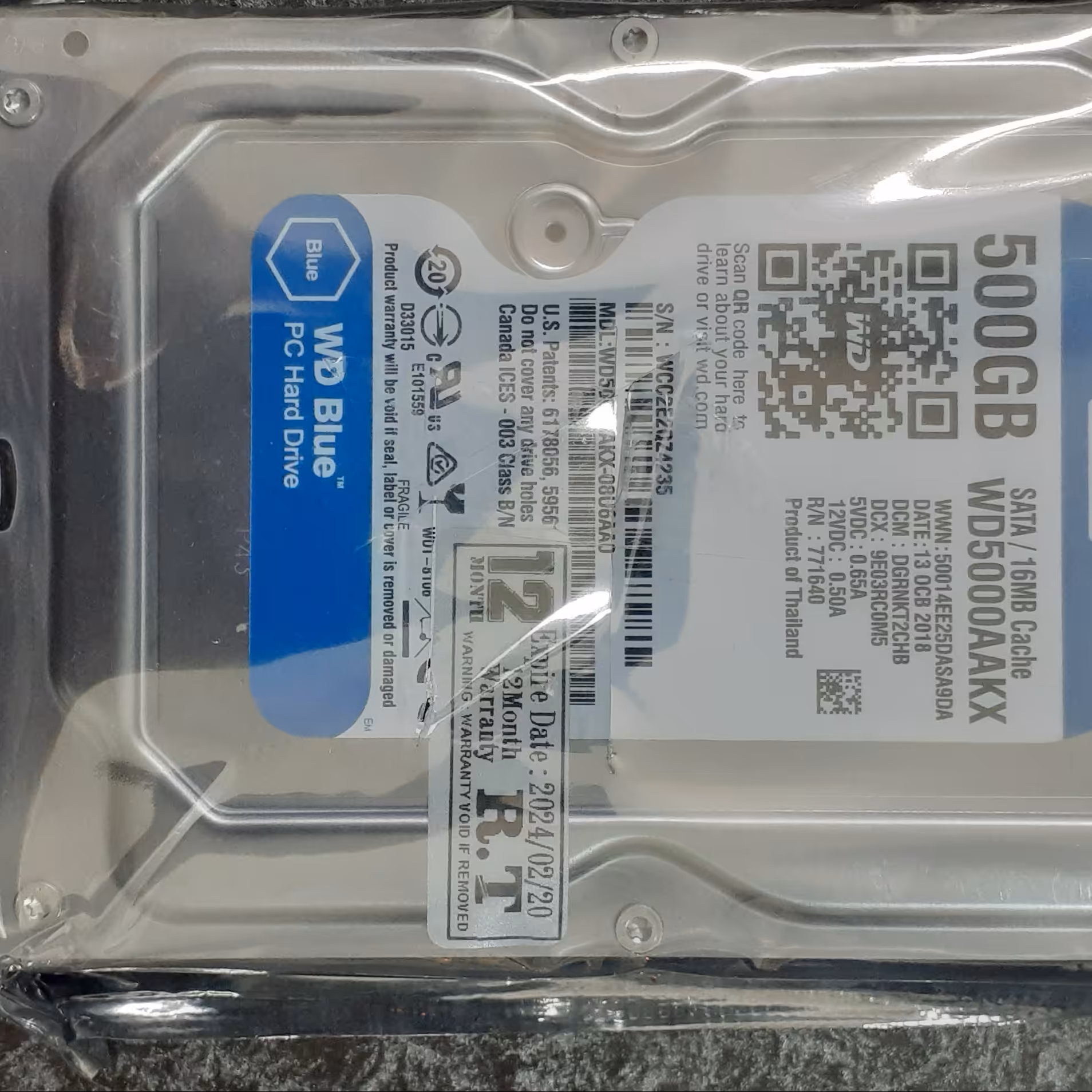 هارد  500 گیگابایت وسترن دیجیتال آبی 