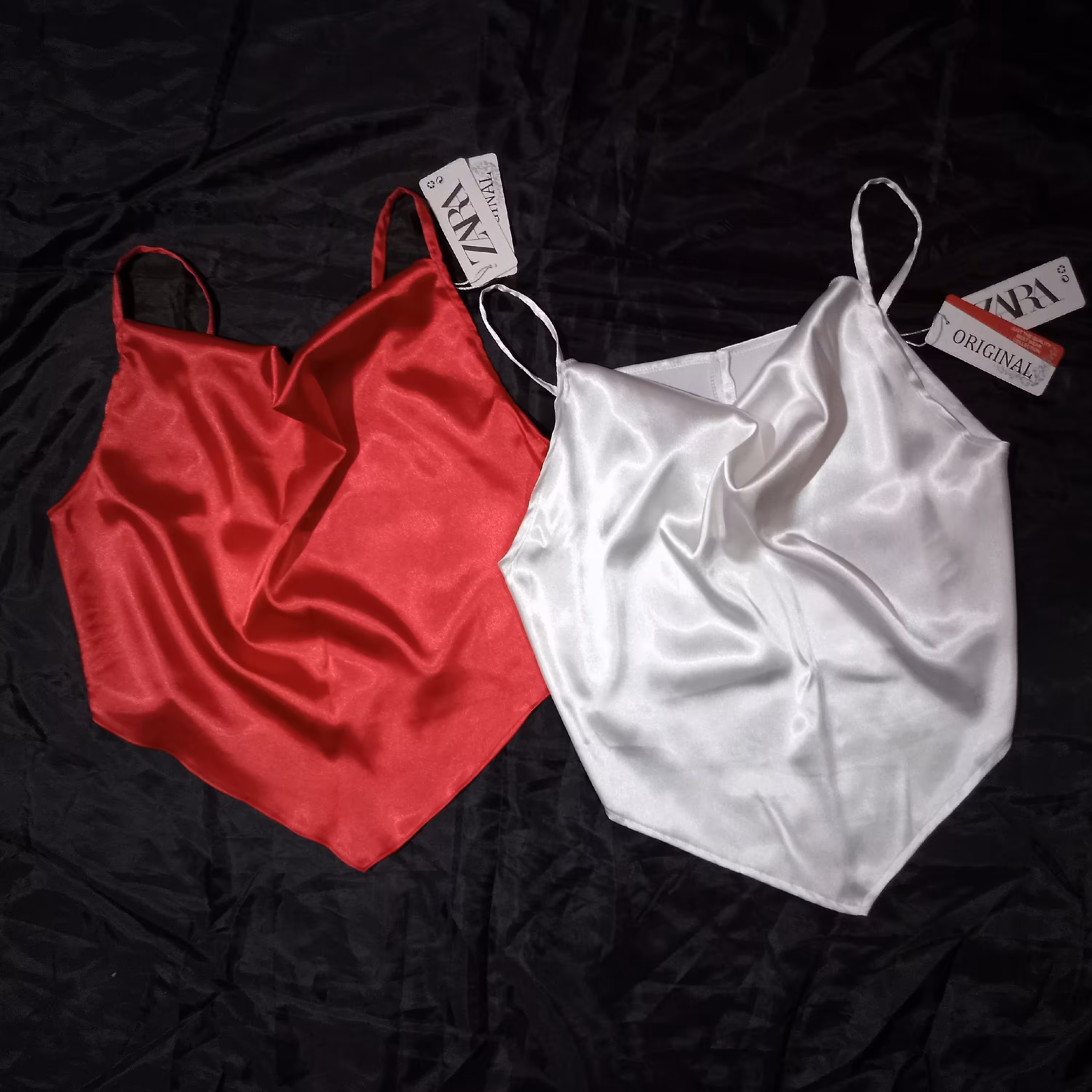 تاپ ساتن سفید 