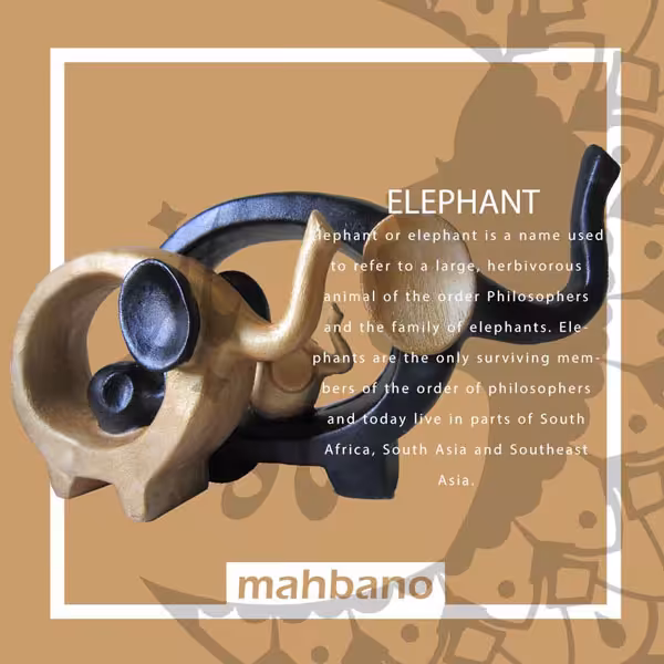 مجسمه پلی استر طرح فیل کد 3