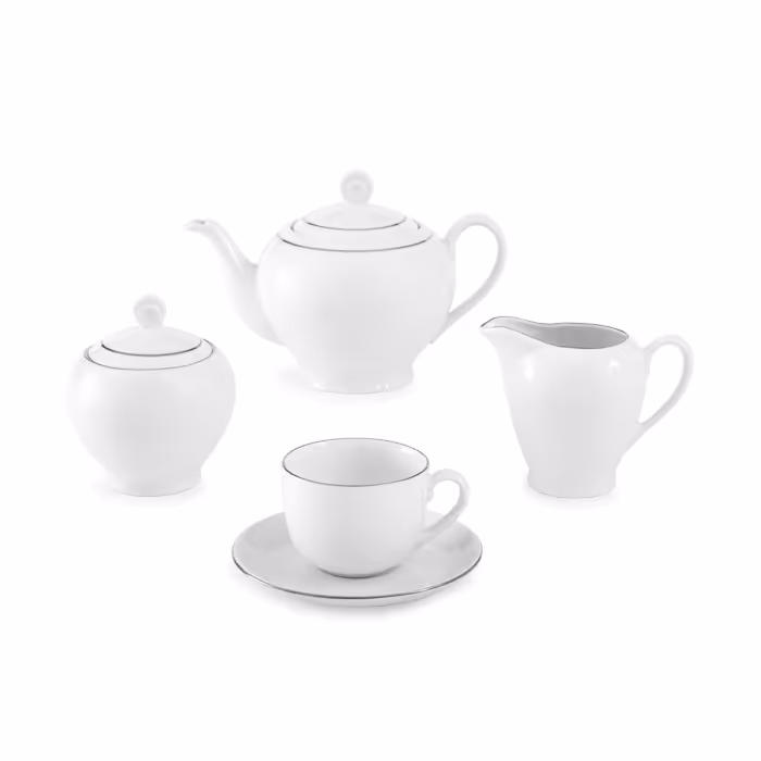 سرویس چینی زرین 6 نفره چای خوری سمن (17 پارچه)