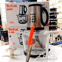 خردکن خردکن تفال غذا ساز 3لیتری ظرف پیرکس تیغ طلایی با چاقو