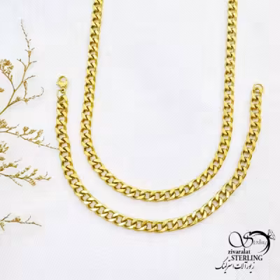 ست گردنبند و دستبند کارتیر استیل کد 13644