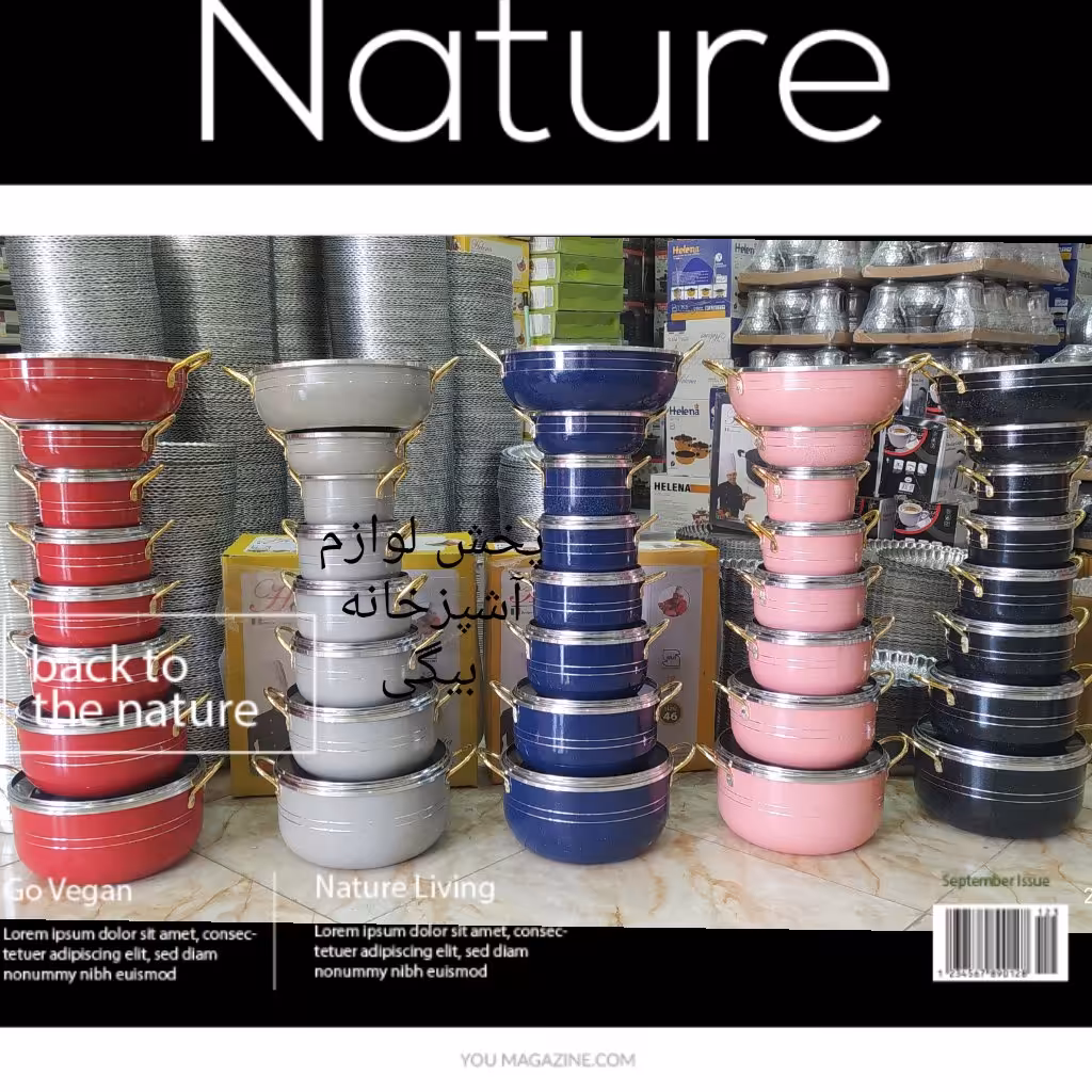 سرویس قابلمه 14پارچه  هلنا زنبوری دسته طلایی 