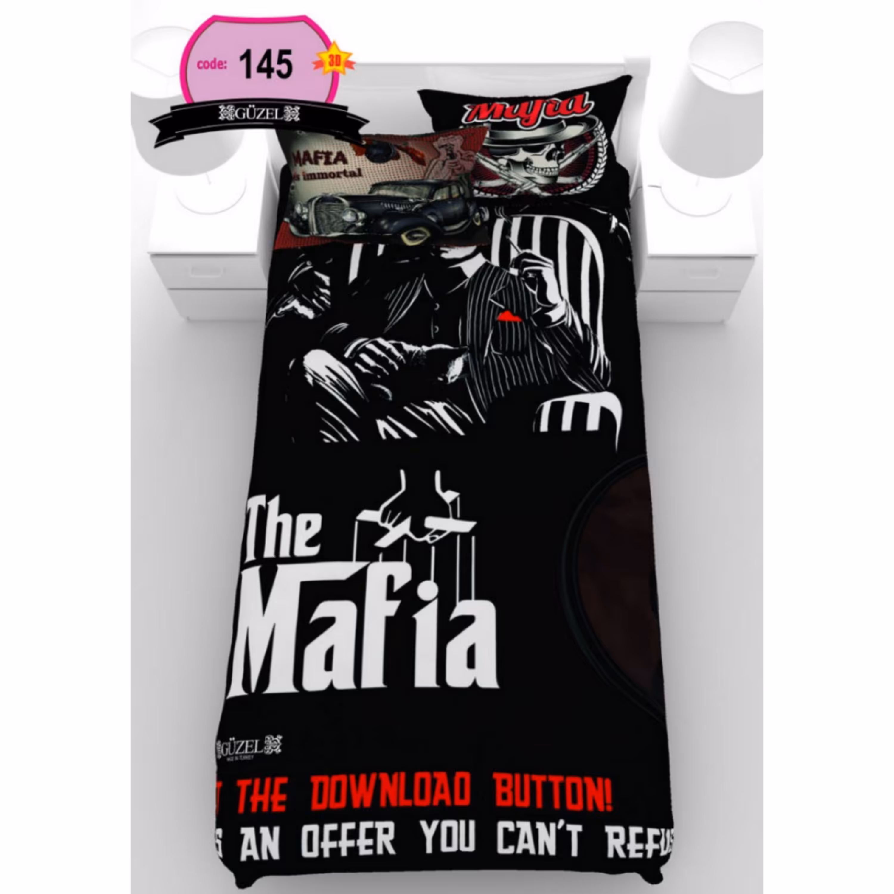 روتختی تک نفره سه بعدی برند گوزل -5 تکه -کد145