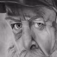 نقاشی سیاه قلم-پرتره-سایز42 در 30  بدون قاب