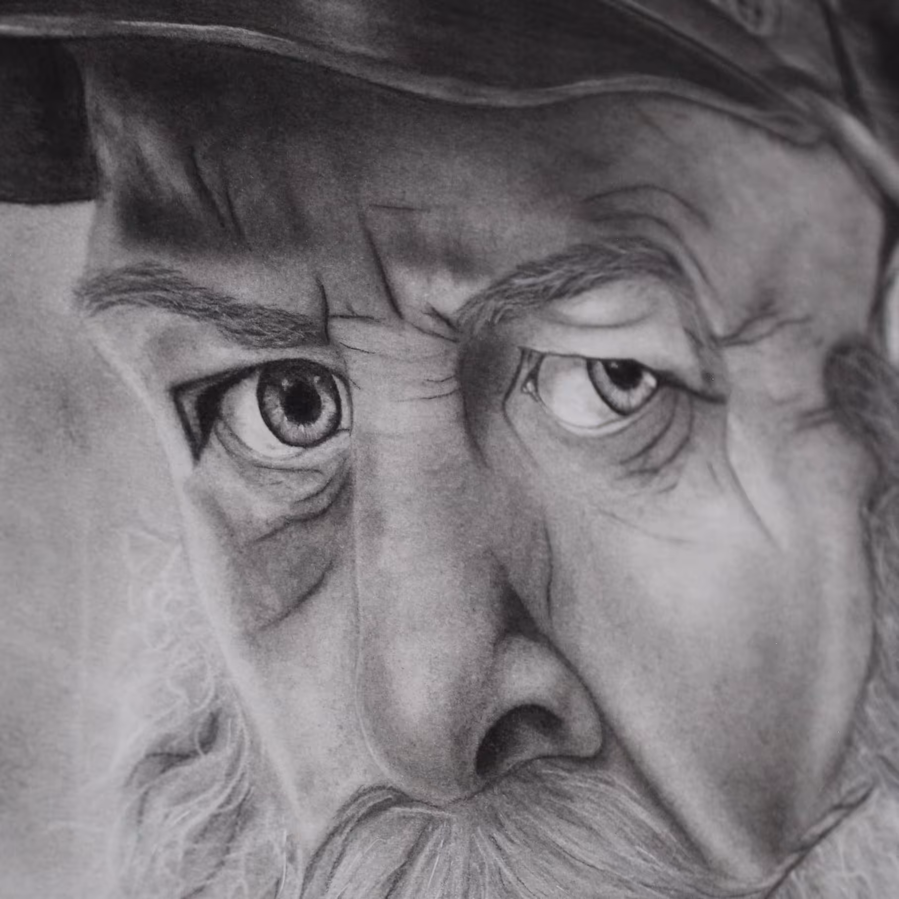 نقاشی سیاه قلم-پرتره-سایز42 در 30  بدون قاب