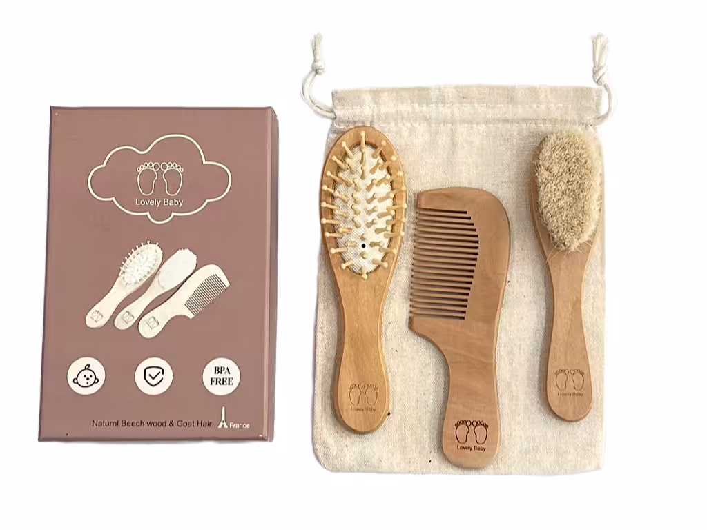 ست شانه و برس چوبی نوزادی chicco