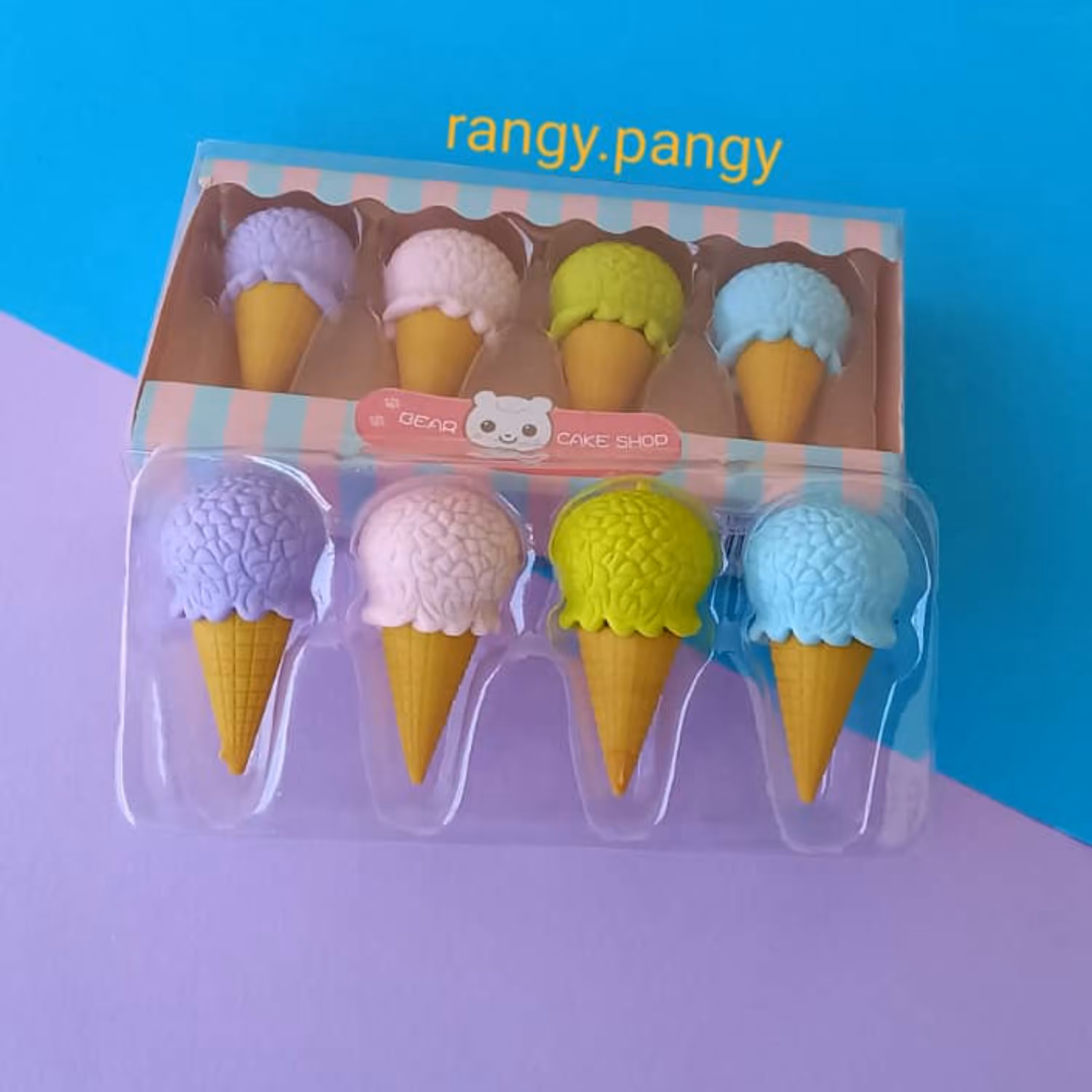 ست پاکن فانتزی طرح بستنی بسته 4 عددی