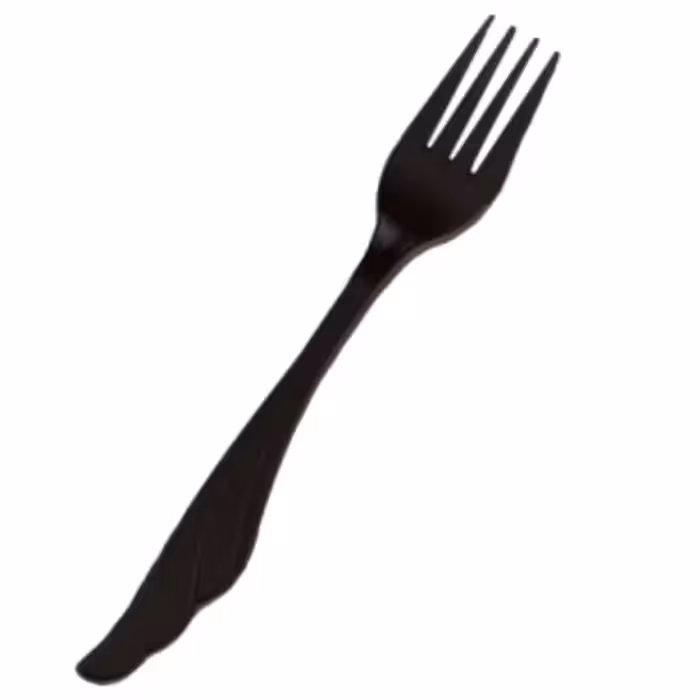 چنگال یکبار مصرف رنگ مشکی طرح مجلسی کوشا 24 عددی