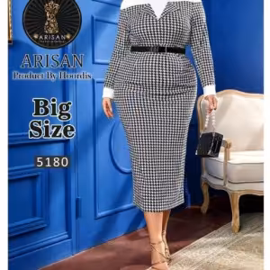 ماکسی مجلسی زنانه کرپ مدل سایز بزرگ 5180