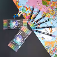 ست 6 عددی ماژیک هایلایتر علامت زنی کهکشانی گلکسی 2 سر 