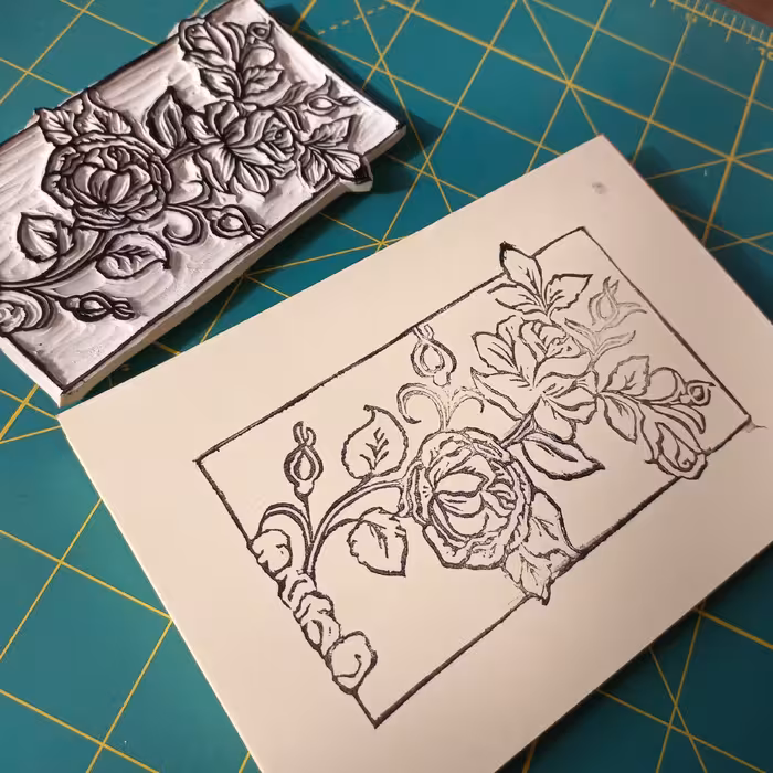 مهر دستساز حرفه ای طرح گل 9