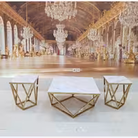 میز عسلی و جلو مبلی مدل الماسی(آبکاری درجه 1 فورتیک)(ارسال با باربری و به صورت پس کرایه)