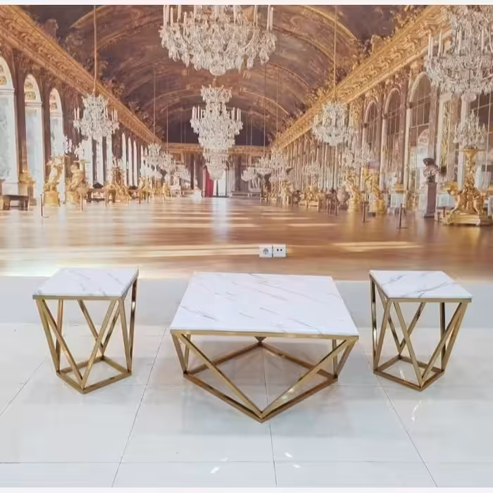 میز عسلی و جلو مبلی مدل الماسی(آبکاری درجه 1 فورتیک)(ارسال با باربری و به صورت پس کرایه)